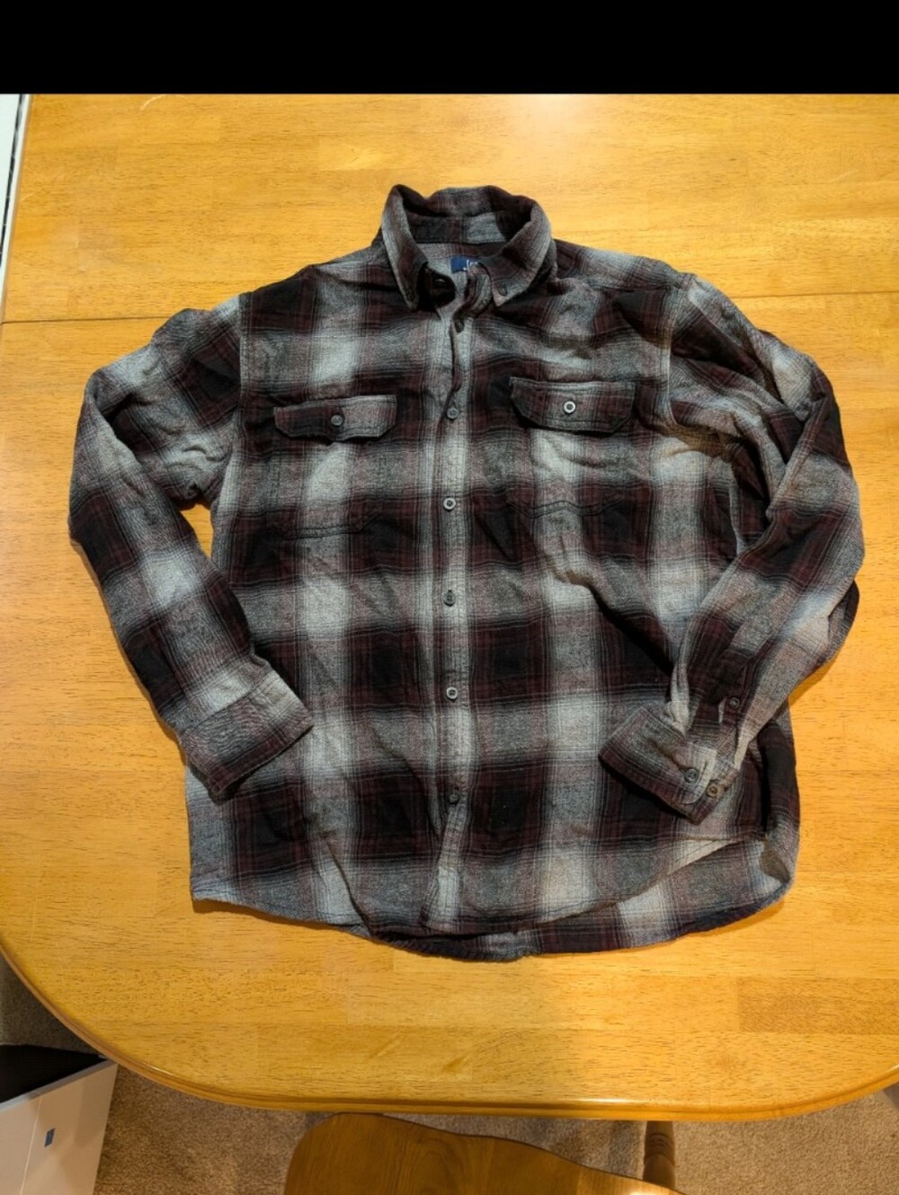 George Men's Plaid Shirt Jacket - Black, Gray & Burgundy Tones